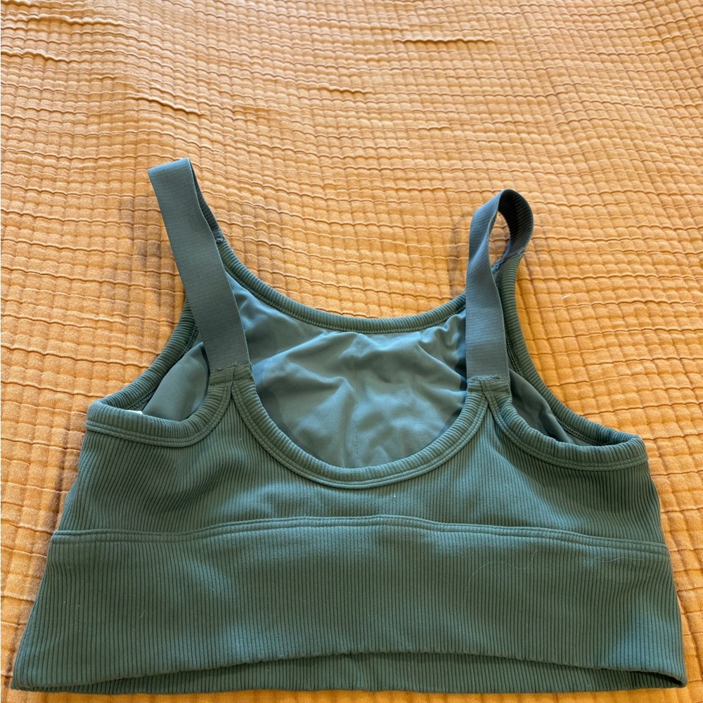 Aerie Ribbed Green Sports Bra